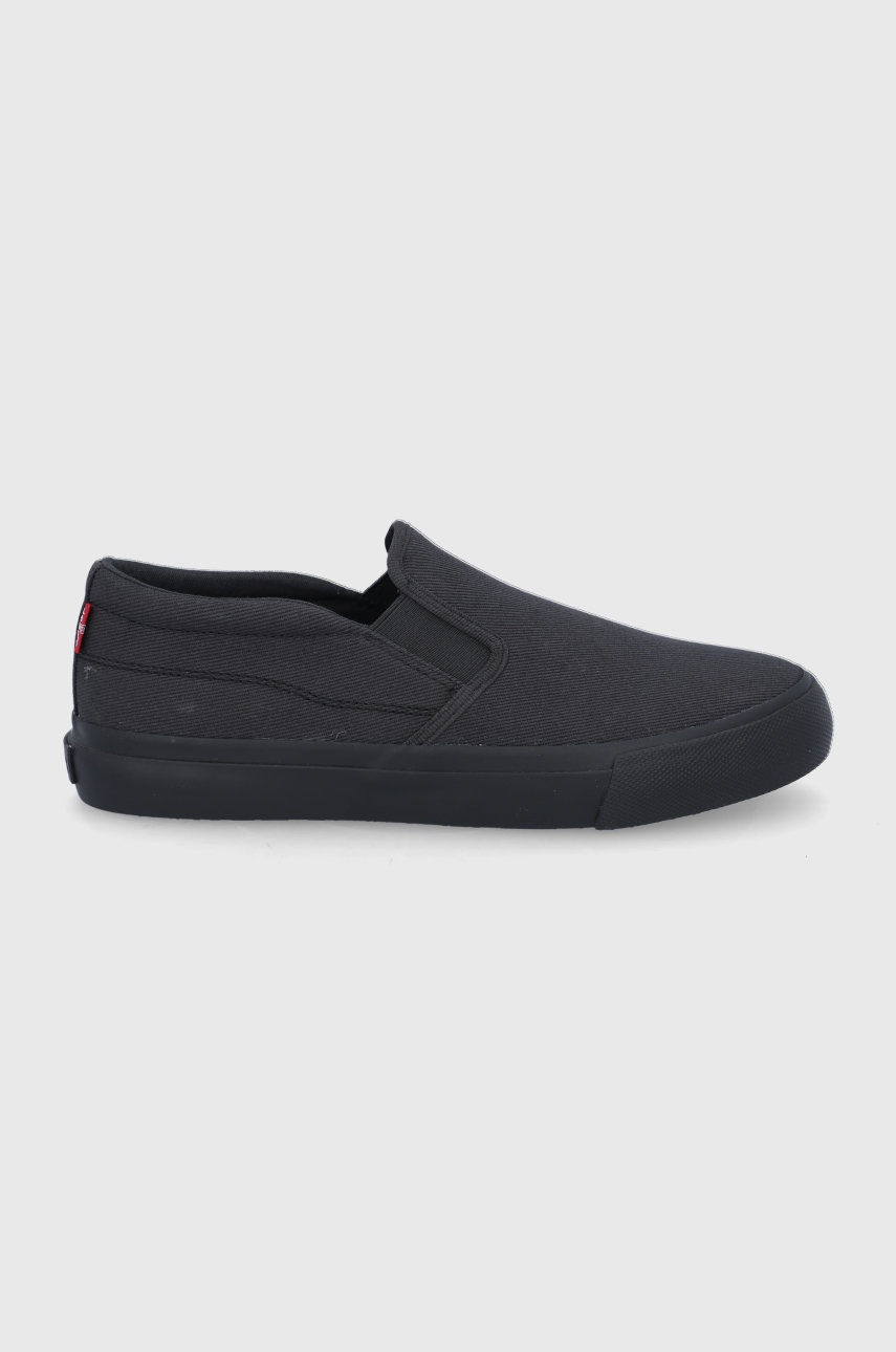 

Ниски кецове Levi's мъжко в черно, Черен