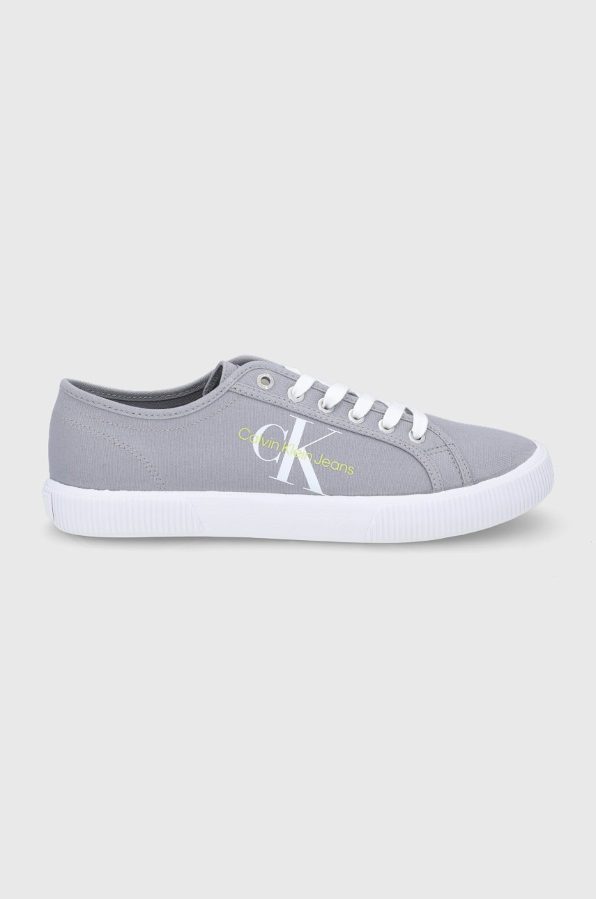 

Ниски кецове Calvin Klein Jeans мъжко в сиво, Сив