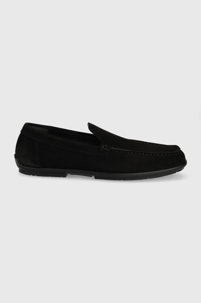 

Велурени мокасини Calvin Klein мъжко в черно, Черен