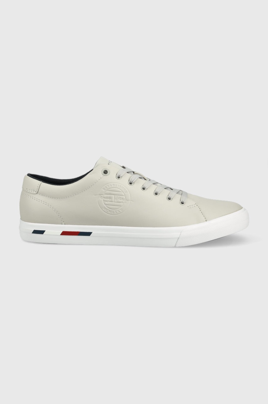 

Кожаные кроссовки Tommy Hilfiger цвет серый