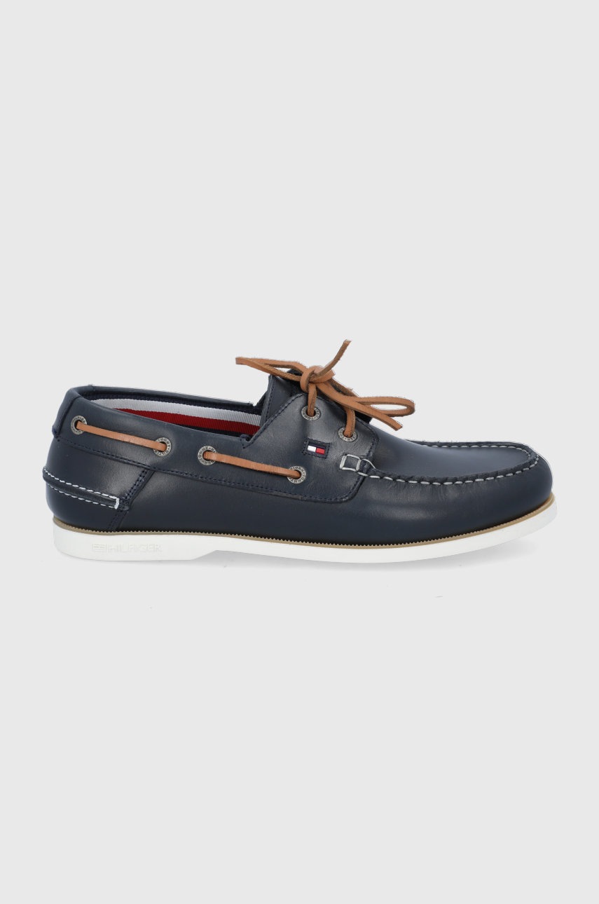 

Кожени половинки обувки Tommy Hilfiger мъжко в тъмносиньо, Тъмносин