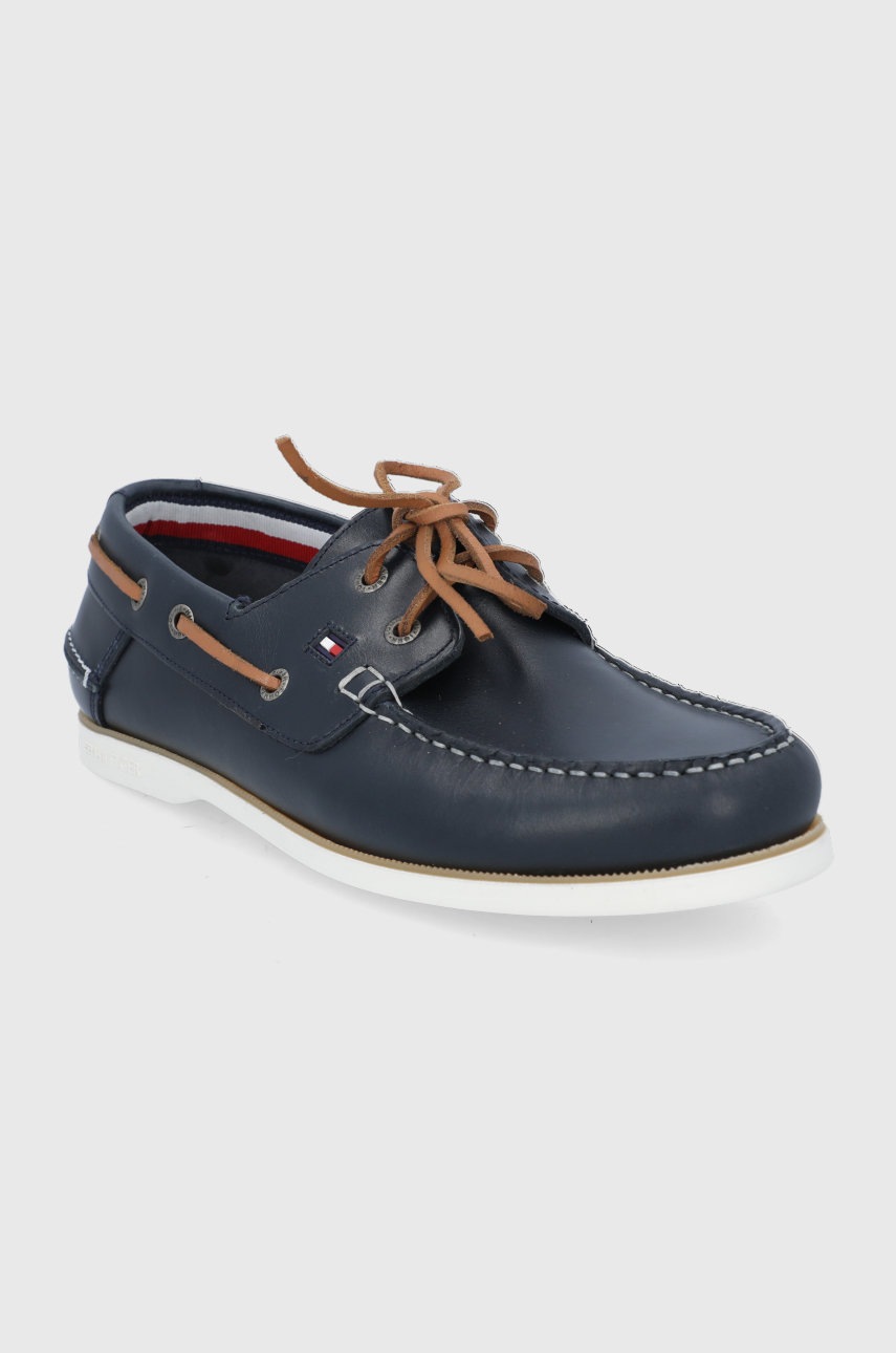 

Шкіряні туфлі Tommy Hilfiger чоловічі колір синій
