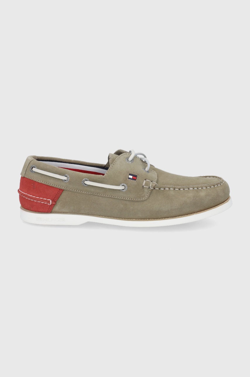 

Велурени мокасини Tommy Hilfiger мъжко в бежово, Бежов