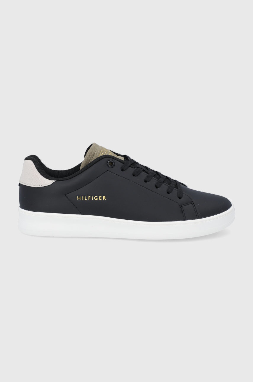 

Кожени обувки Tommy Hilfiger в черно, Черен