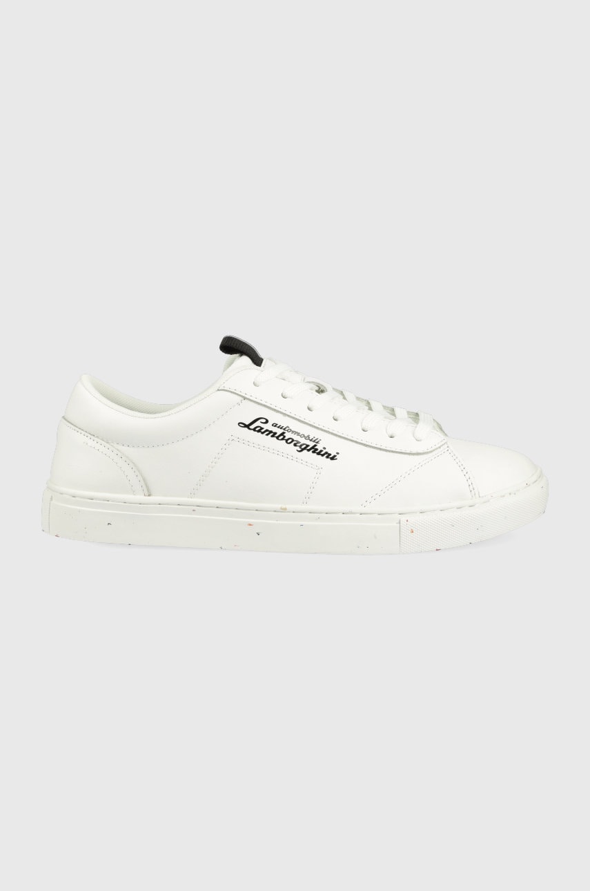 Lamborghini sneakers din piele culoarea alb