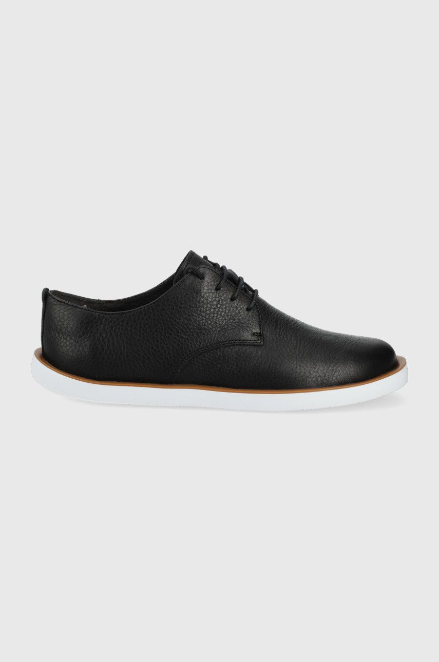 Camper pantofi de piele Wagon barbati, culoarea negru answear.ro imagine noua