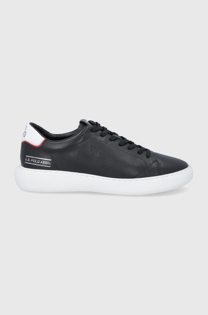 

Кожени обувки U.S. Polo Assn. в черно, Черен