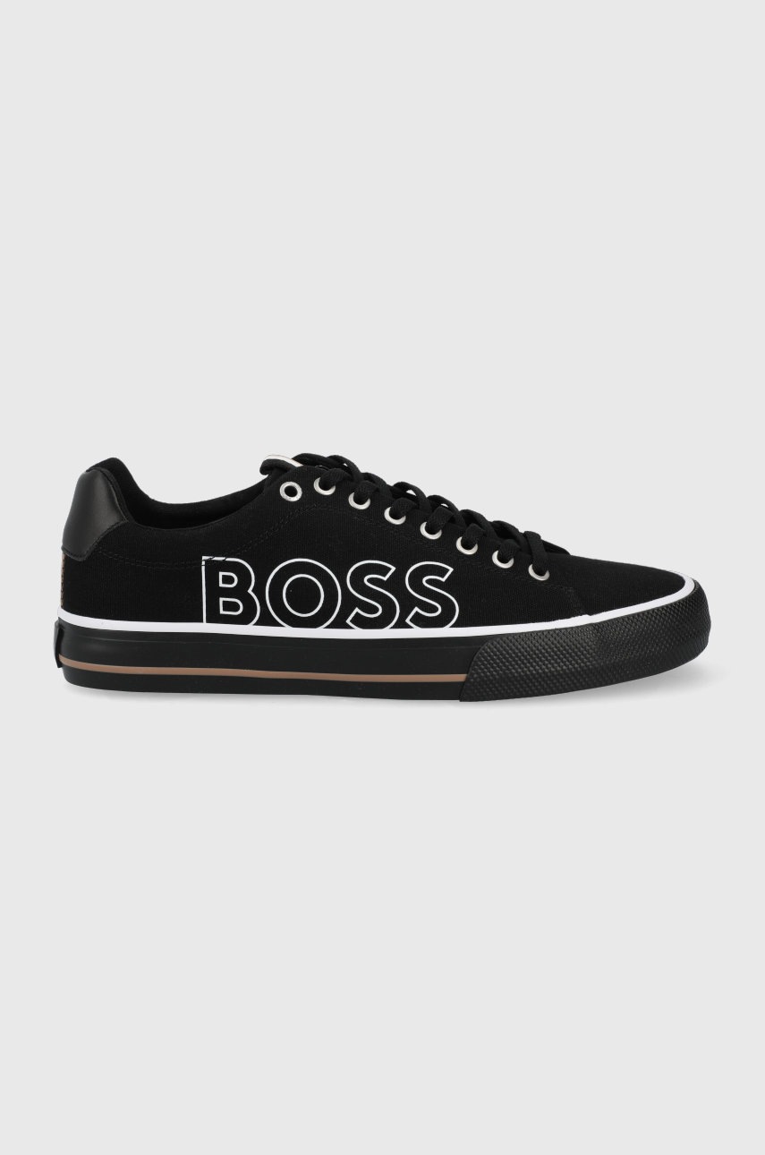 

Ниски кецове BOSS мъжко в черно, Черен