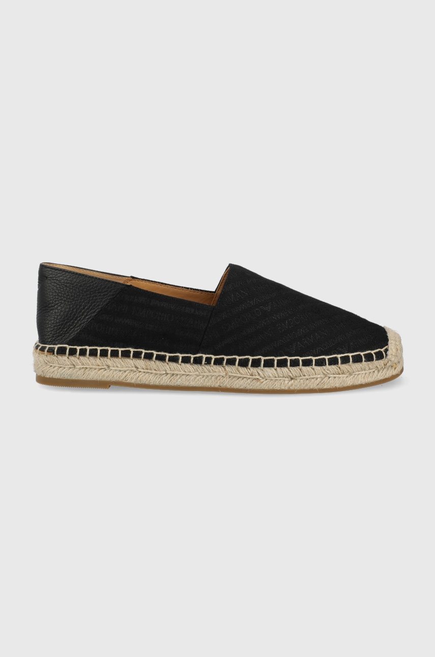 Levně Espadrilky Emporio Armani černá barva