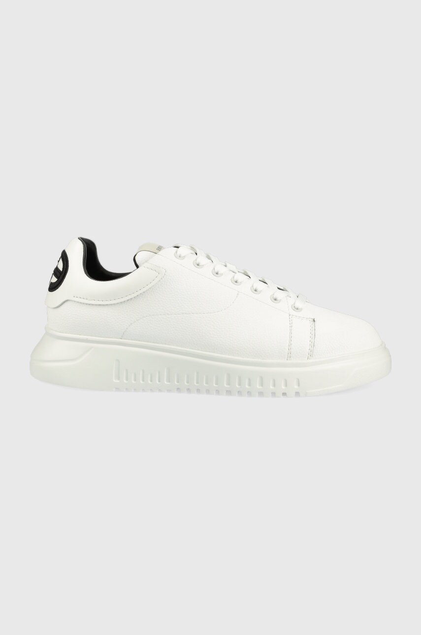Emporio armani sneakers din piele culoarea alb