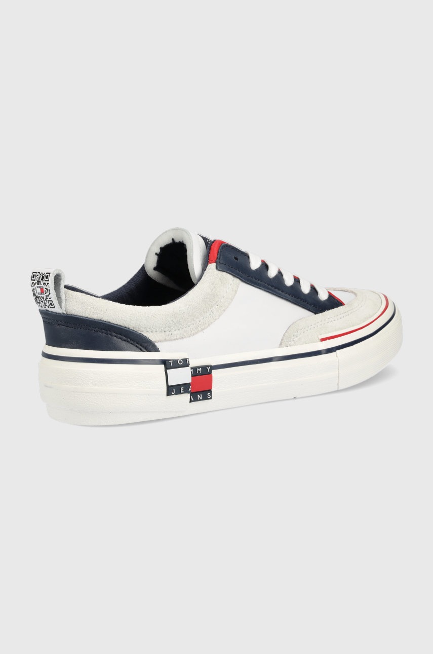 

Шкіряні кросівки Tommy Jeans колір білий