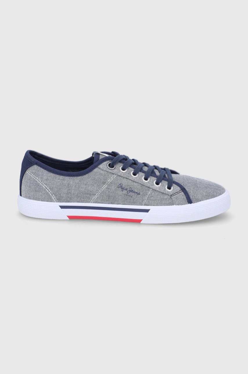 Pepe Jeans tenisi Brady Men Chambray barbati, culoarea gri