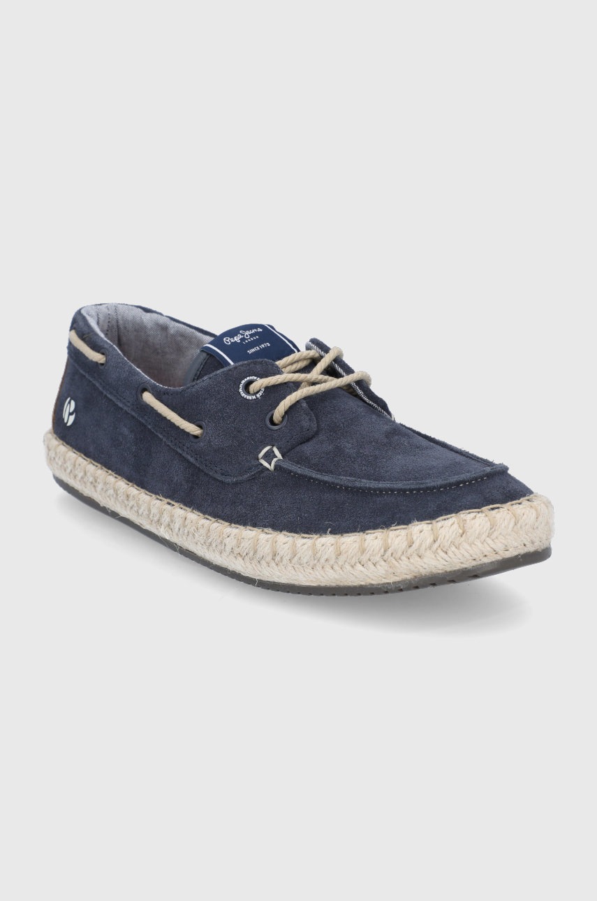 

Замшеві еспадрилі Pepe Jeans Tourist Deck колір синій
