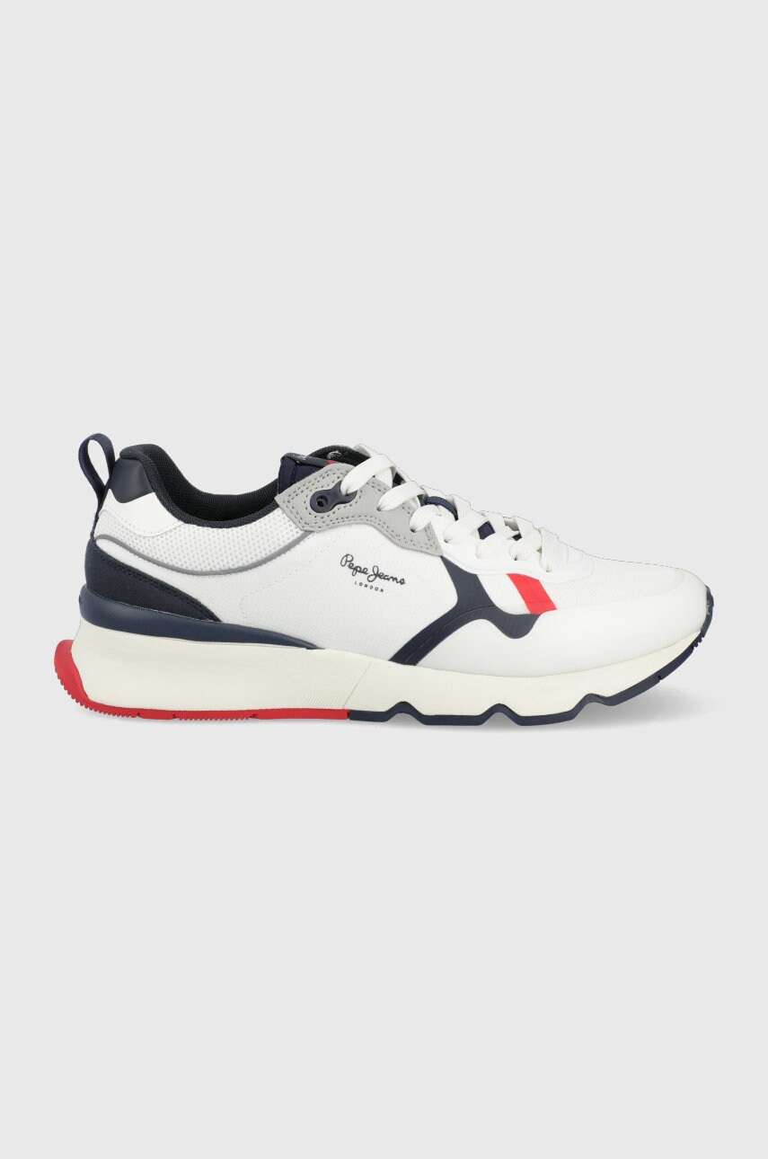 Pepe jeans sneakers britt pro man tech culoarea alb