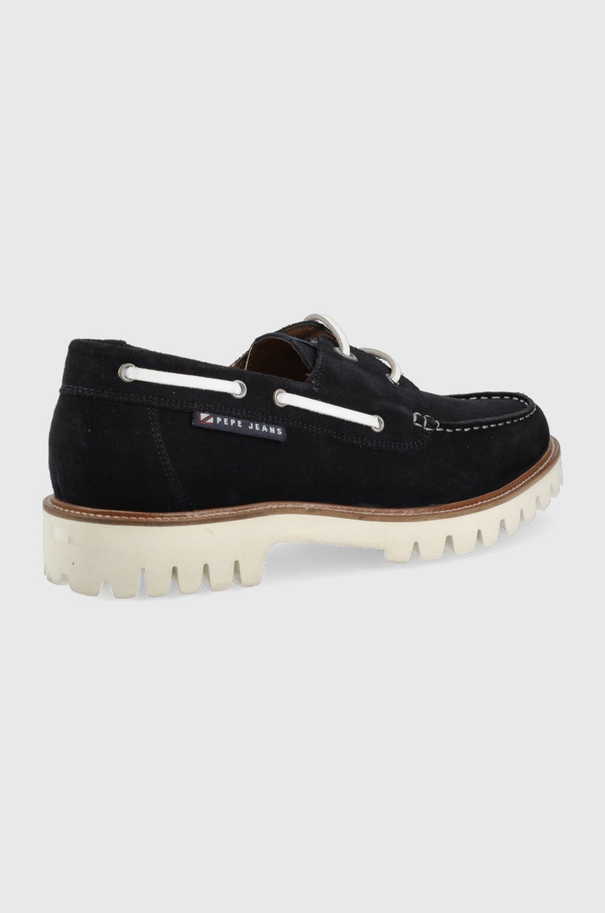 

Замшеві мокасини Pepe Jeans Trucker Deck Suede чоловічі колір синій