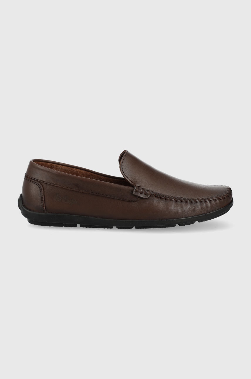 Lee cooper mocasini de piele barbati, culoarea maro