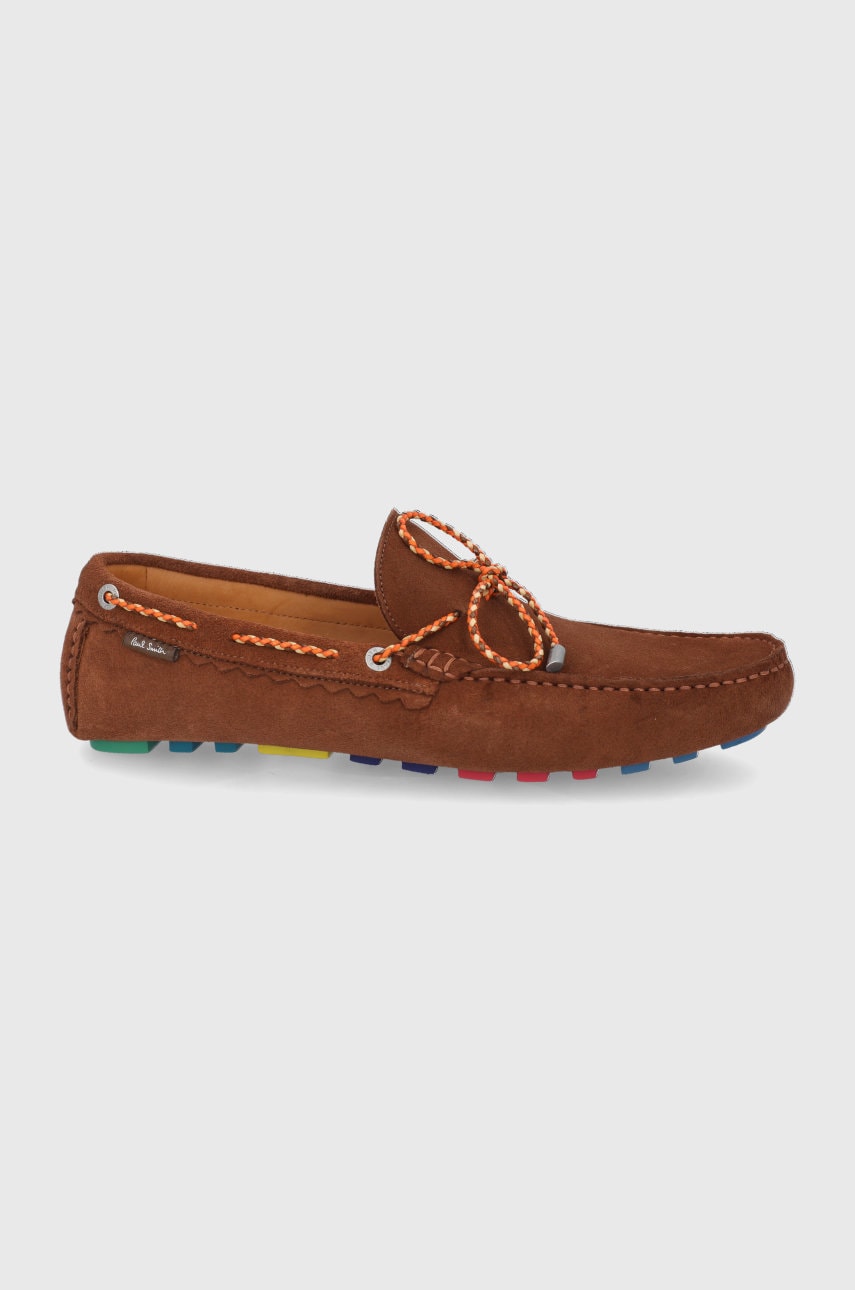 Ps paul smith mocasini din piele intoarsa altei barbati, culoarea maro