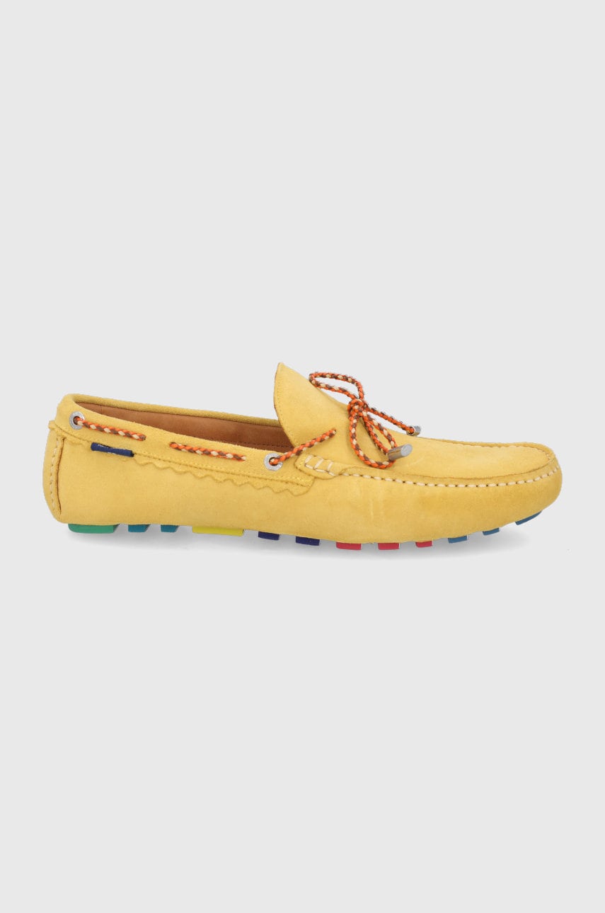 Ps paul smith mocasini din piele intoarsa altei barbati, culoarea galben
