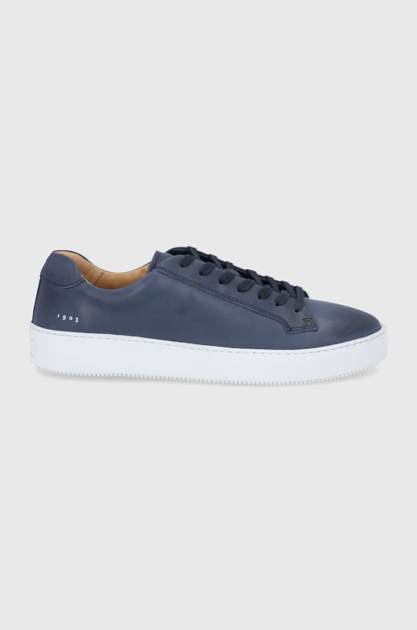 Tiger of sweden ghete de piele salas culoarea albastru marin