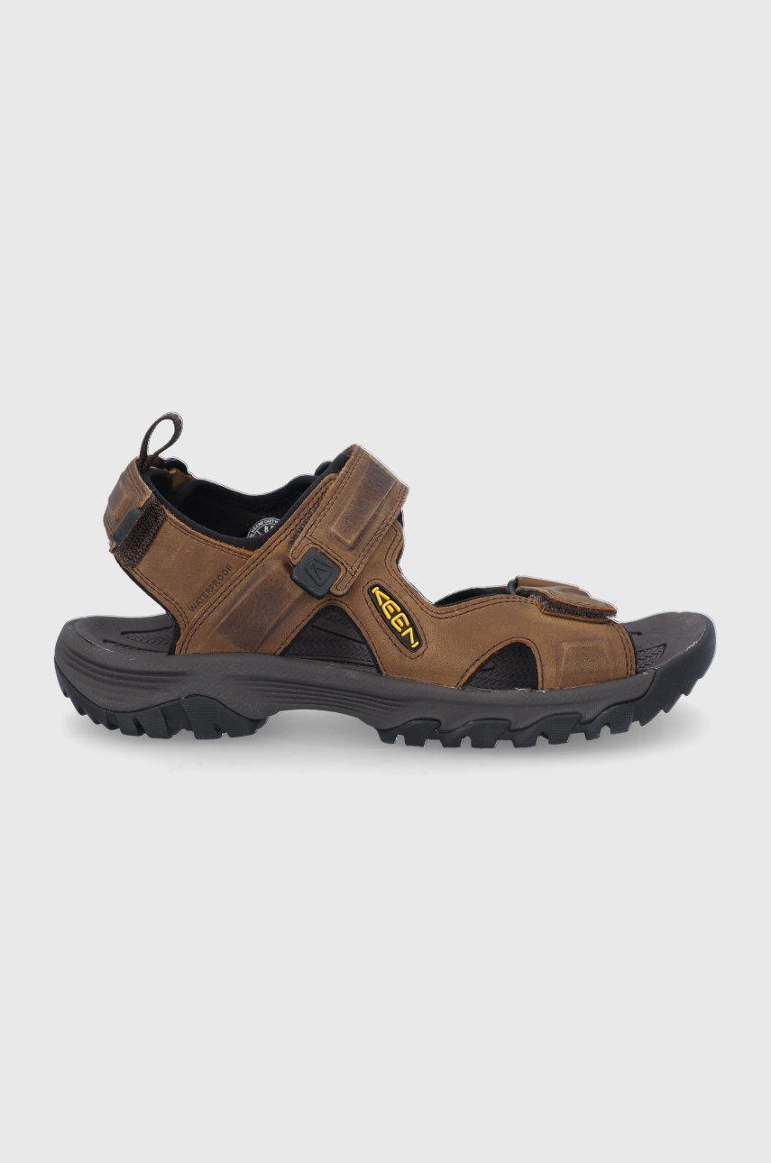 Keen Sandale De Piele Targhee Iii Open Toe Barbati, Culoarea Maro