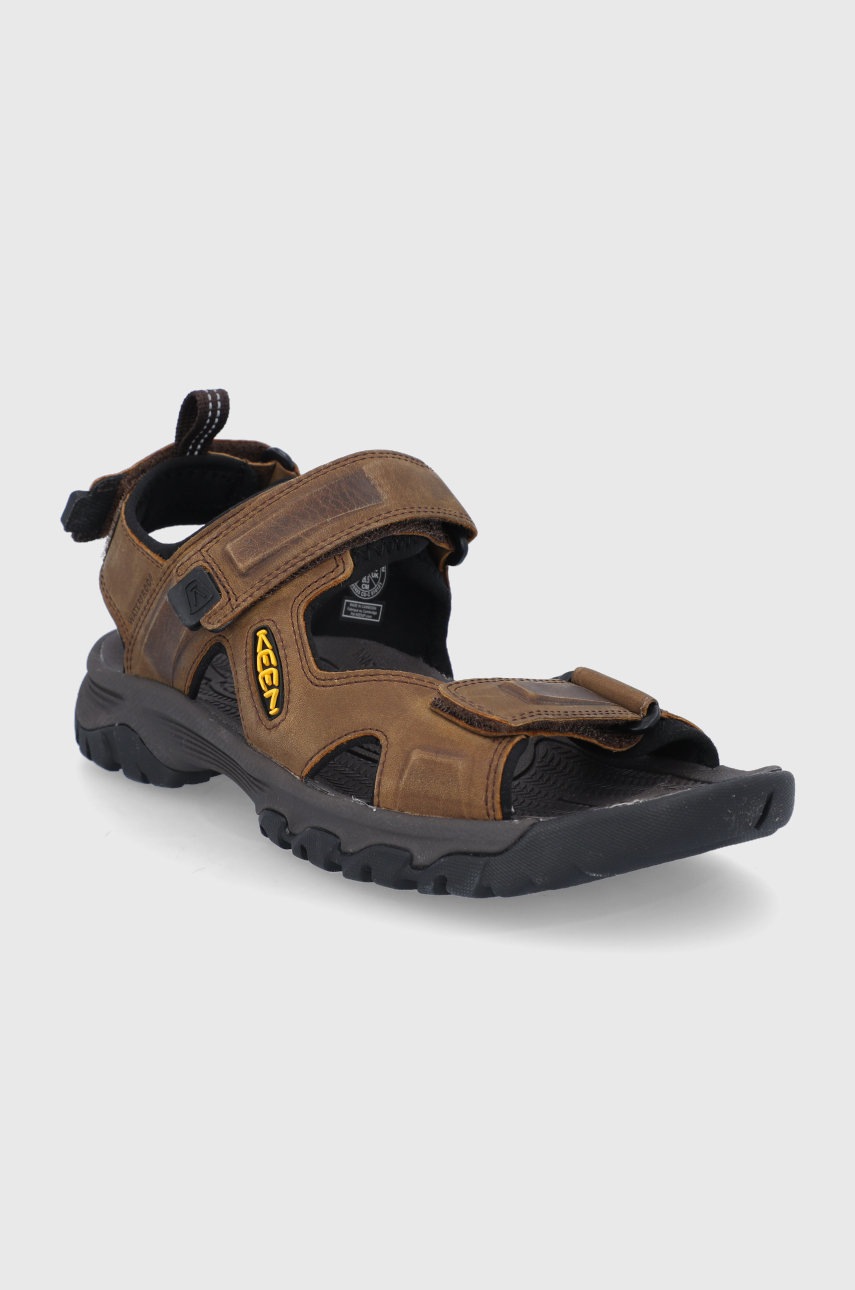 

Шкіряні сандалі Keen Targhee III Open Toe чоловічі колір коричневий