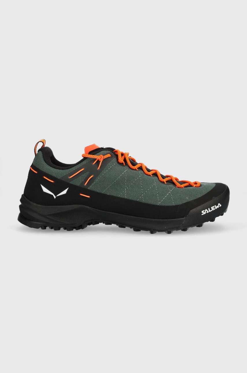 Salewa pantofi Wildfire Canvas barbati, culoarea verde