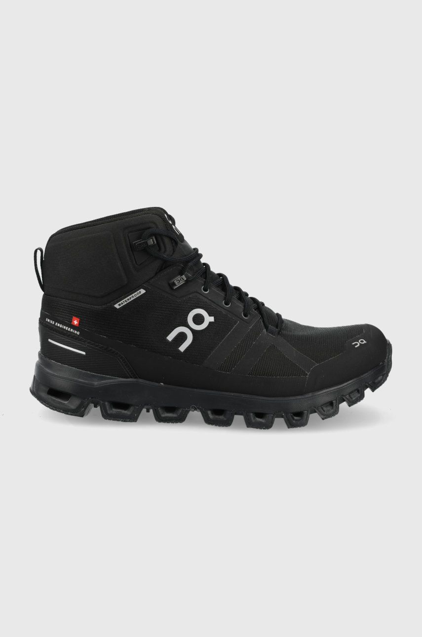 On-running pantofi Cloudrock Waterproof barbati, culoarea negru, izolat answear.ro