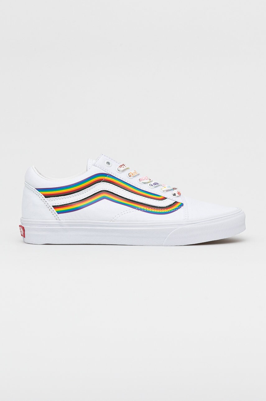 Vans tenisi old skool barbati, culoarea alb