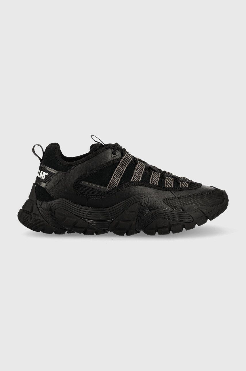 Levně Kožené sneakers boty Caterpillar Vapor Web černá barva