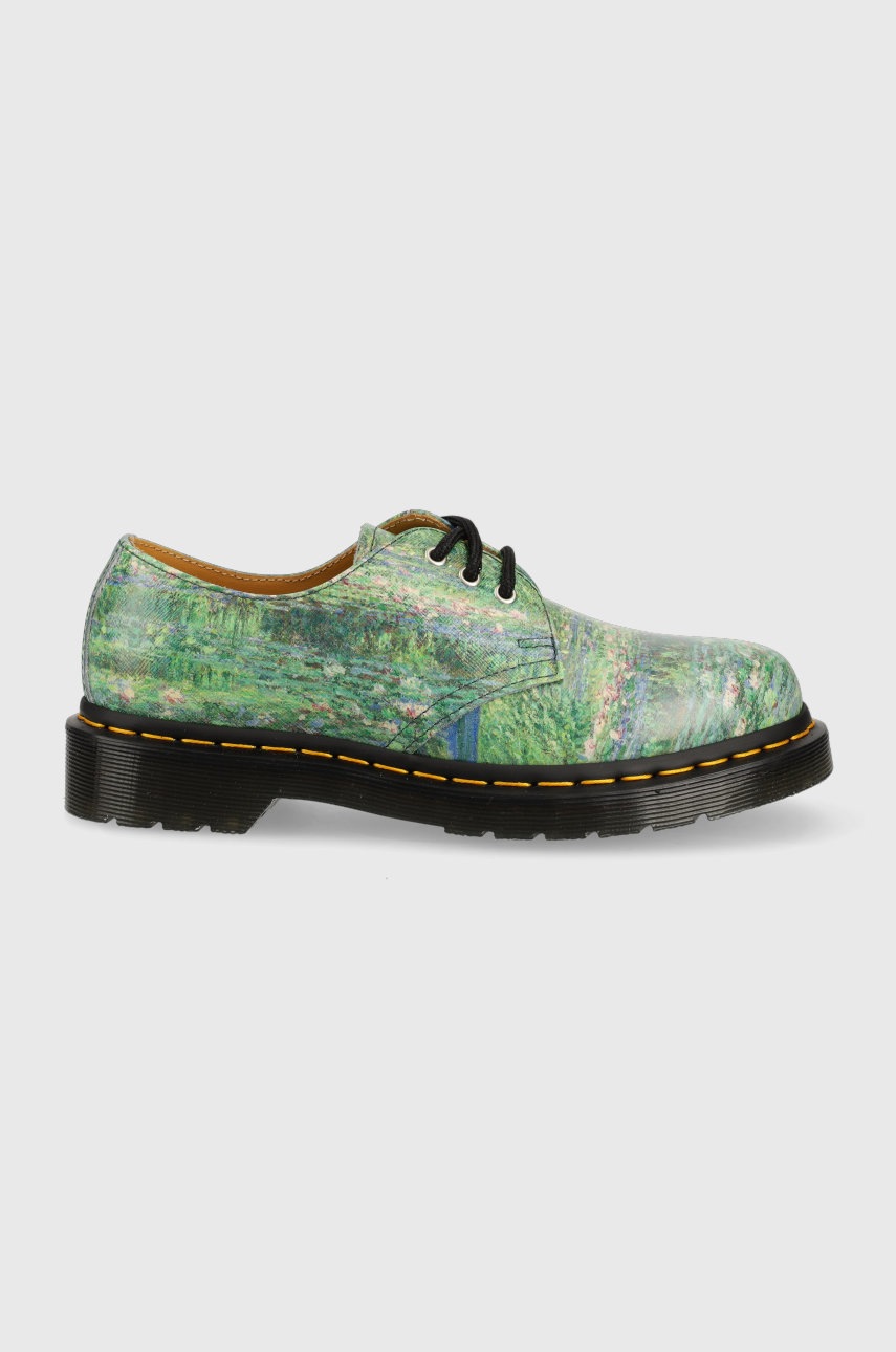 

Кожени половинки обувки Dr. Martens The National Gallery 1461 Lily Pond Shoes в зелено, Зелен
