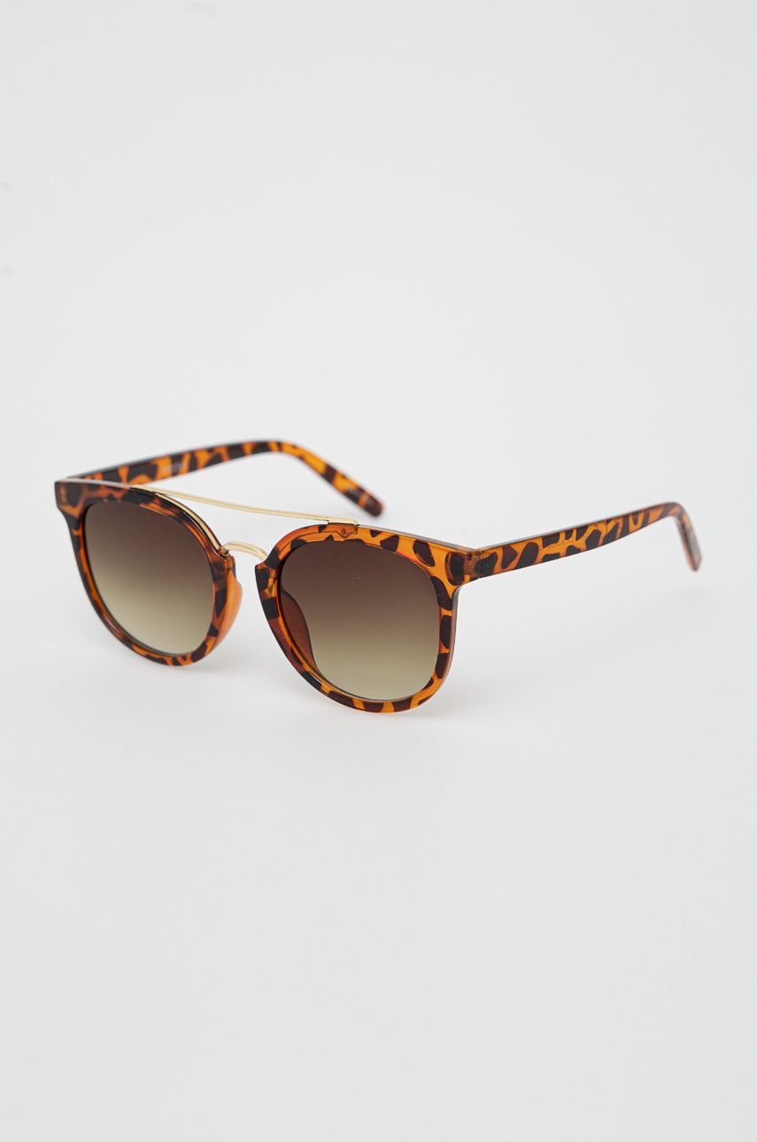 Pieces ochelari de soare femei, culoarea maro answear.ro imagine 2022