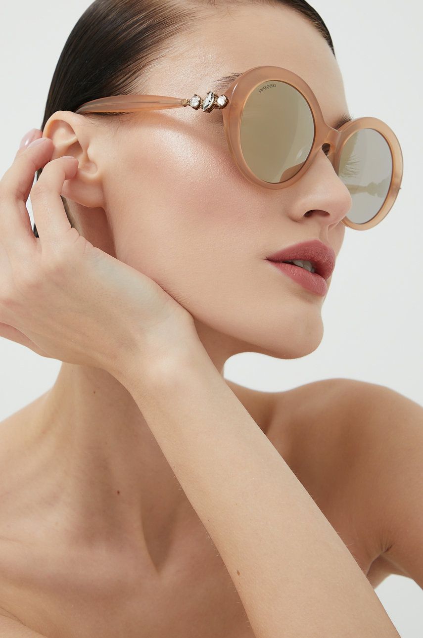 Swarovski ochelari de soare femei, culoarea argintiu answear.ro imagine noua