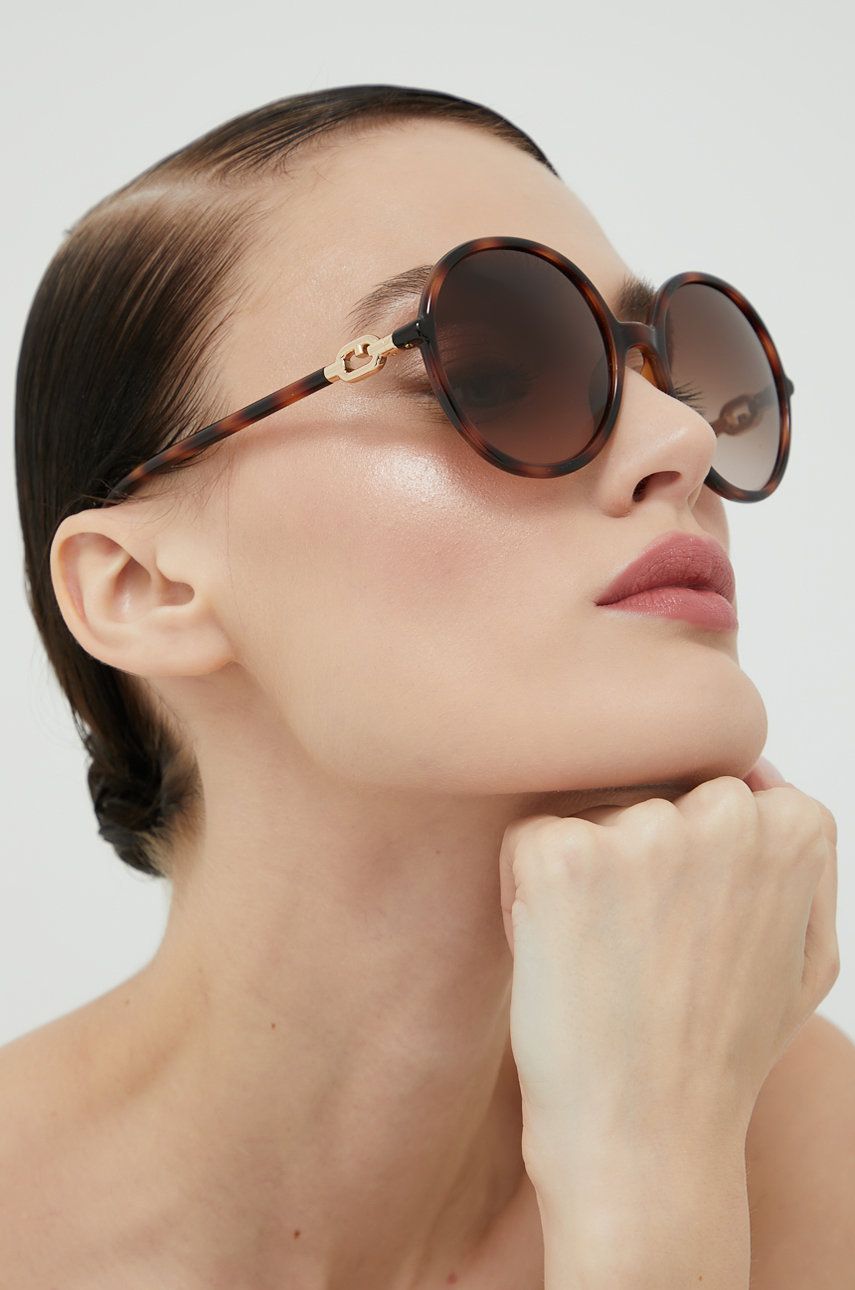 Furla ochelari de soare femei, culoarea maro Accesorii imagine noua