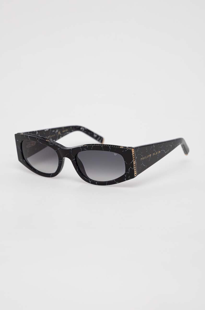 Philipp Plein ochelari de soare femei, culoarea negru answear.ro
