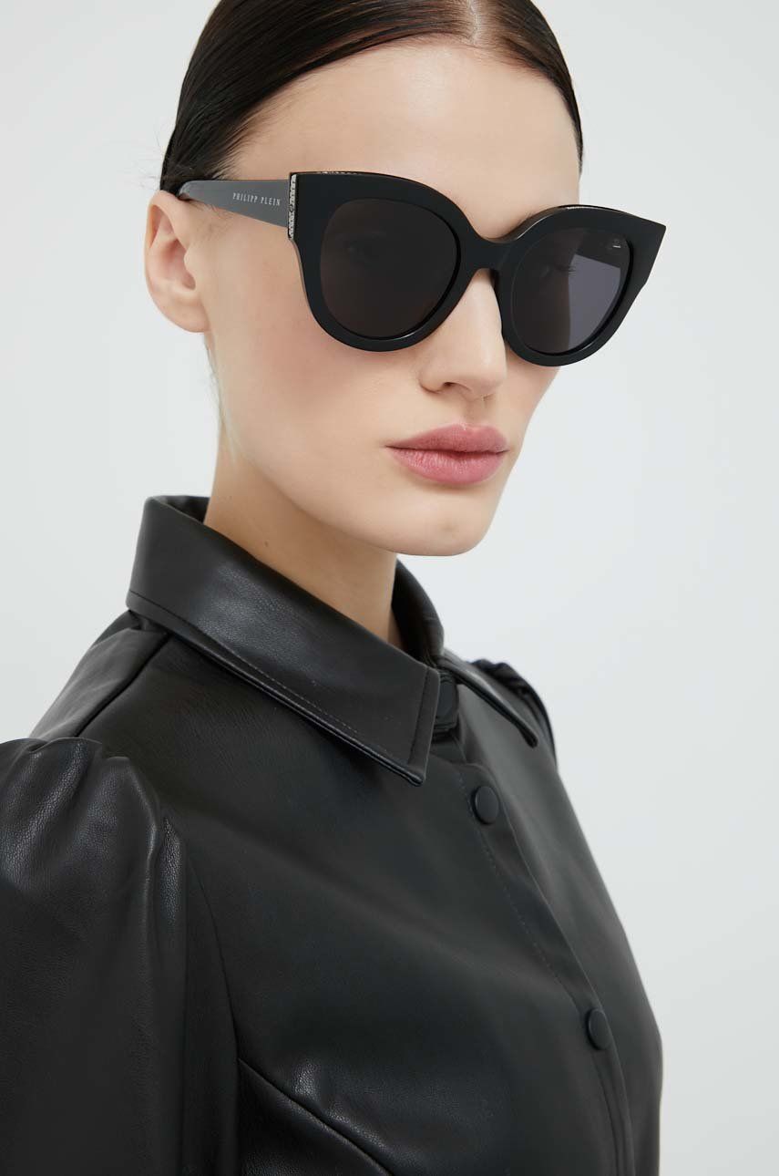  Philipp Plein ochelari de soare femei, culoarea negru 