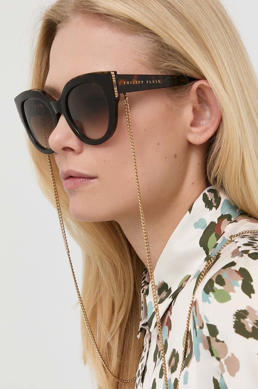 Philipp plein ochelari de soare femei, culoarea maro