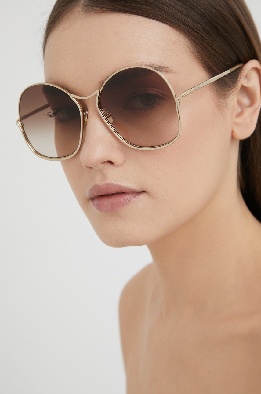

Слънчеви очила Max Mara дамски в кафяво, Кафяв
