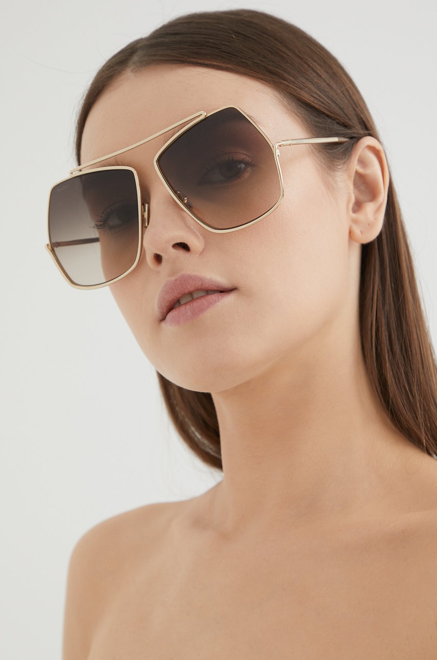 

Слънчеви очила Max Mara дамски в кафяво, Кафяв