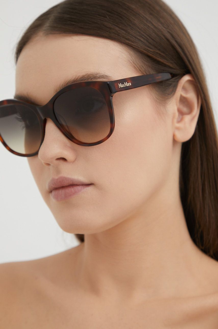 Max Mara ochelari de soare femei, culoarea maro answear.ro imagine noua 2022