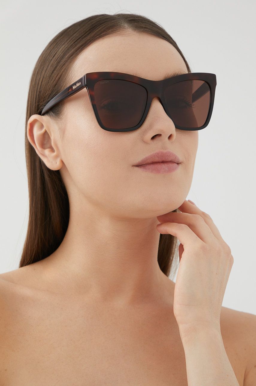 Max Mara ochelari de soare femei, culoarea maro Accesorii