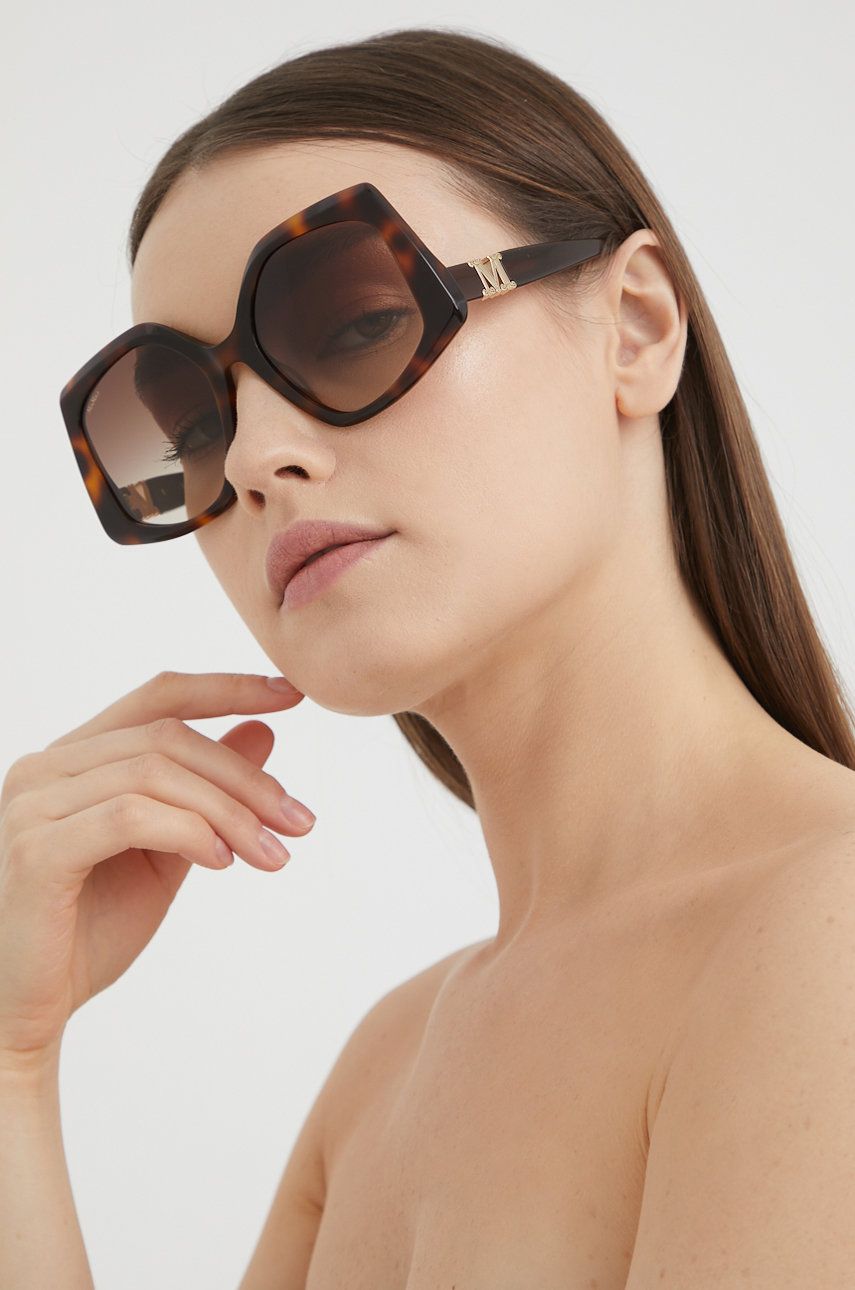Max Mara ochelari de soare femei, culoarea maro answear.ro imagine noua 2022