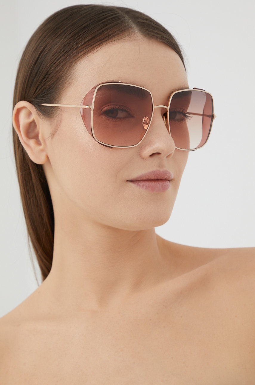 Tom Ford Ochelari De Soare Femei, Culoarea Auriu