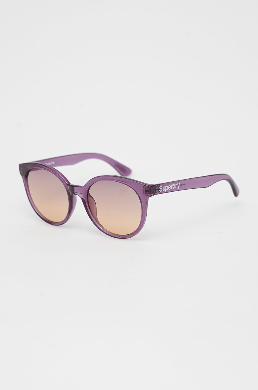Superdry okulary przeciwsłoneczne damskie kolor fioletowy