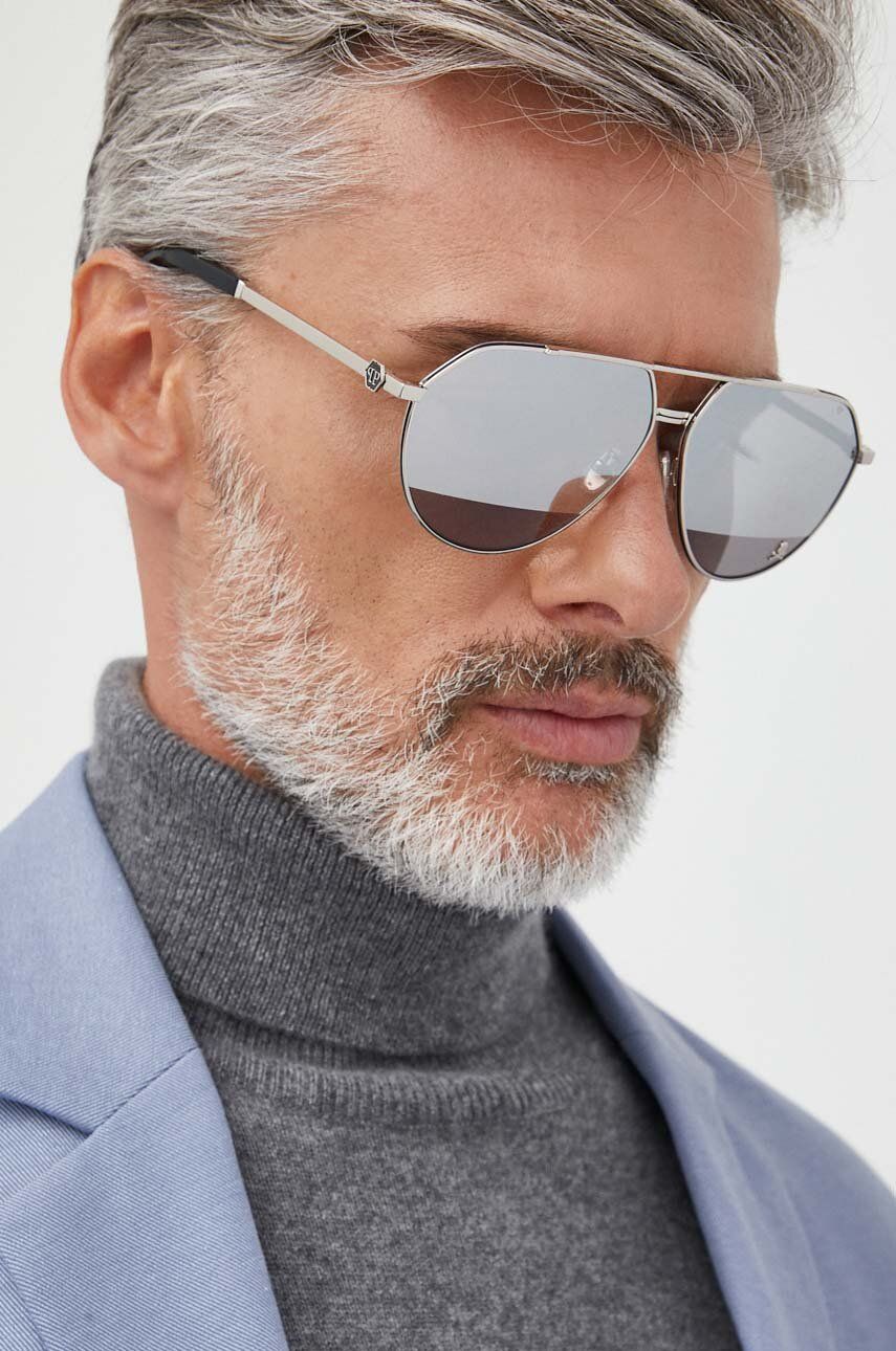  Philipp Plein ochelari de soare barbati, culoarea negru 