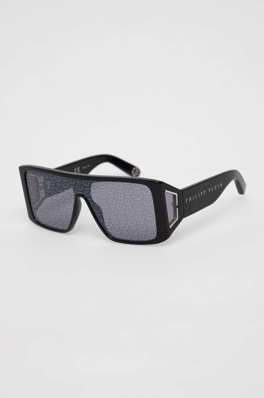 Philipp Plein ochelari de soare barbati, culoarea negru answear.ro