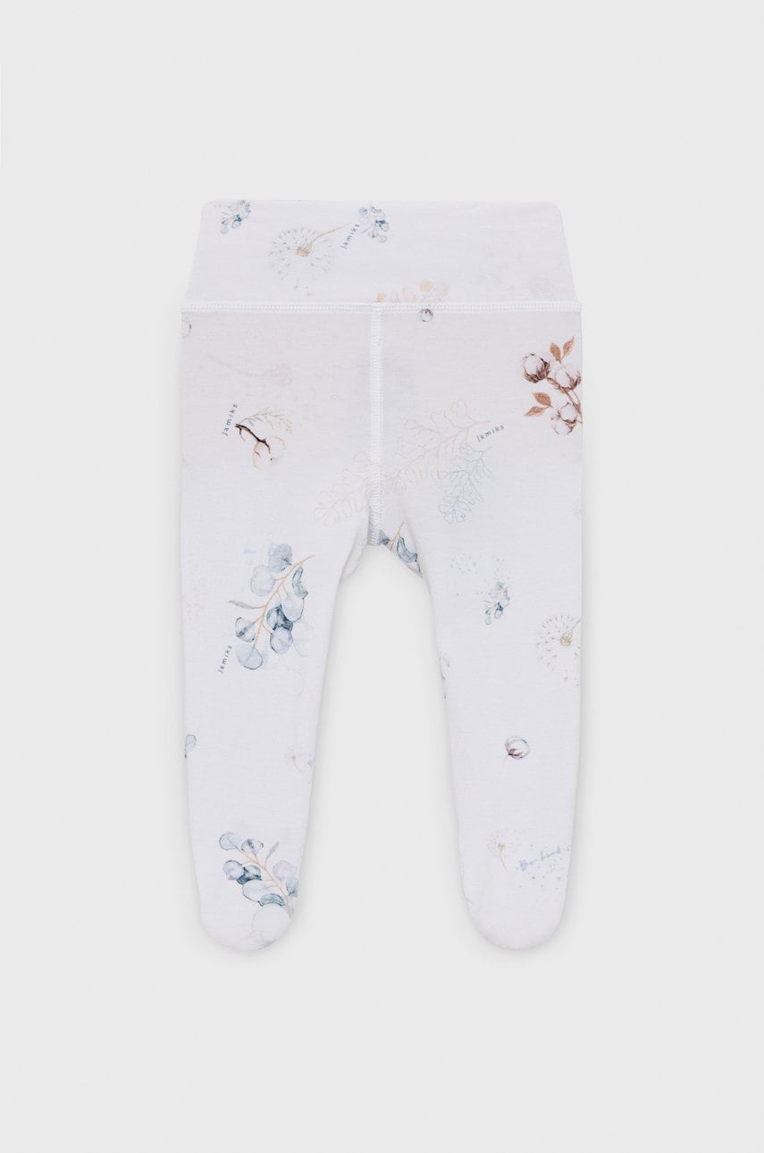 Jamiks pantaloni bebe leo culoarea alb