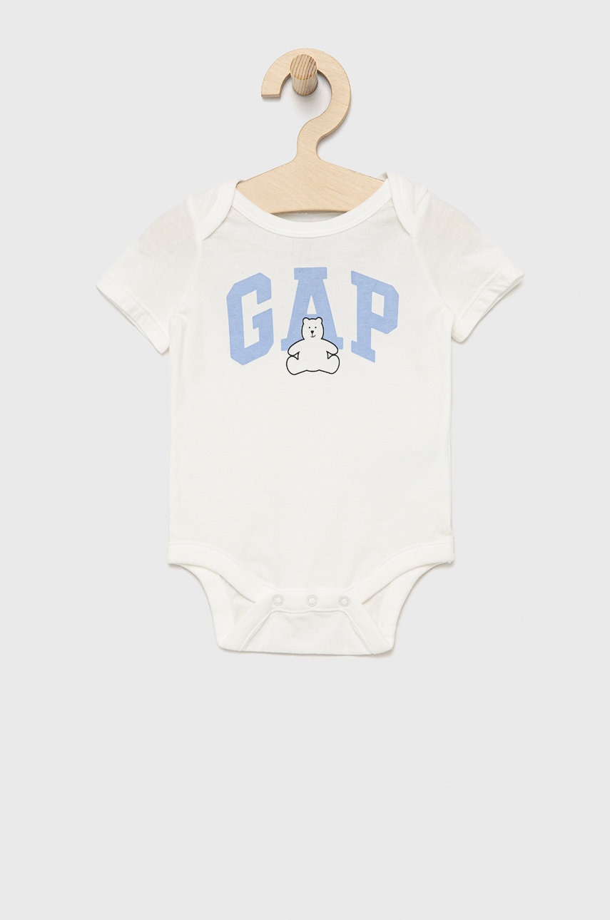 Gap body din bumbac pentru bebelusi culoarea alb