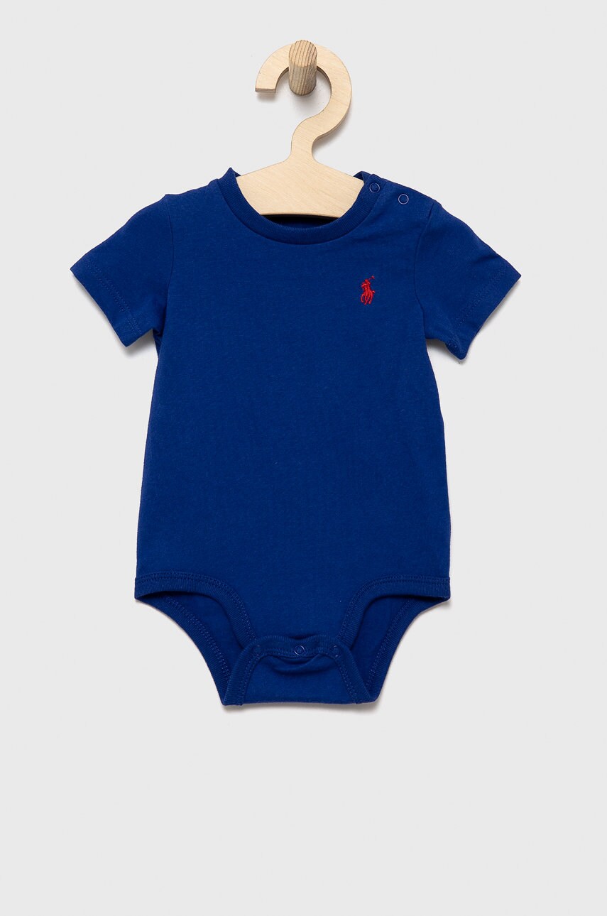 

Бебешко боди от памук Polo Ralph Lauren в тъмносиньо, Тъмносин