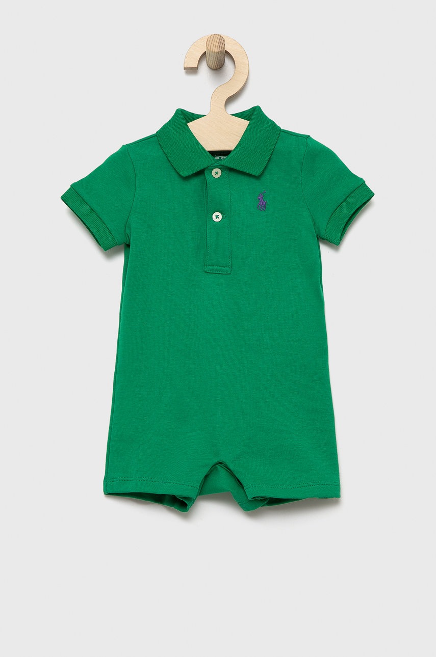 

Бебешко боди от памук Polo Ralph Lauren в зелено, Зелен