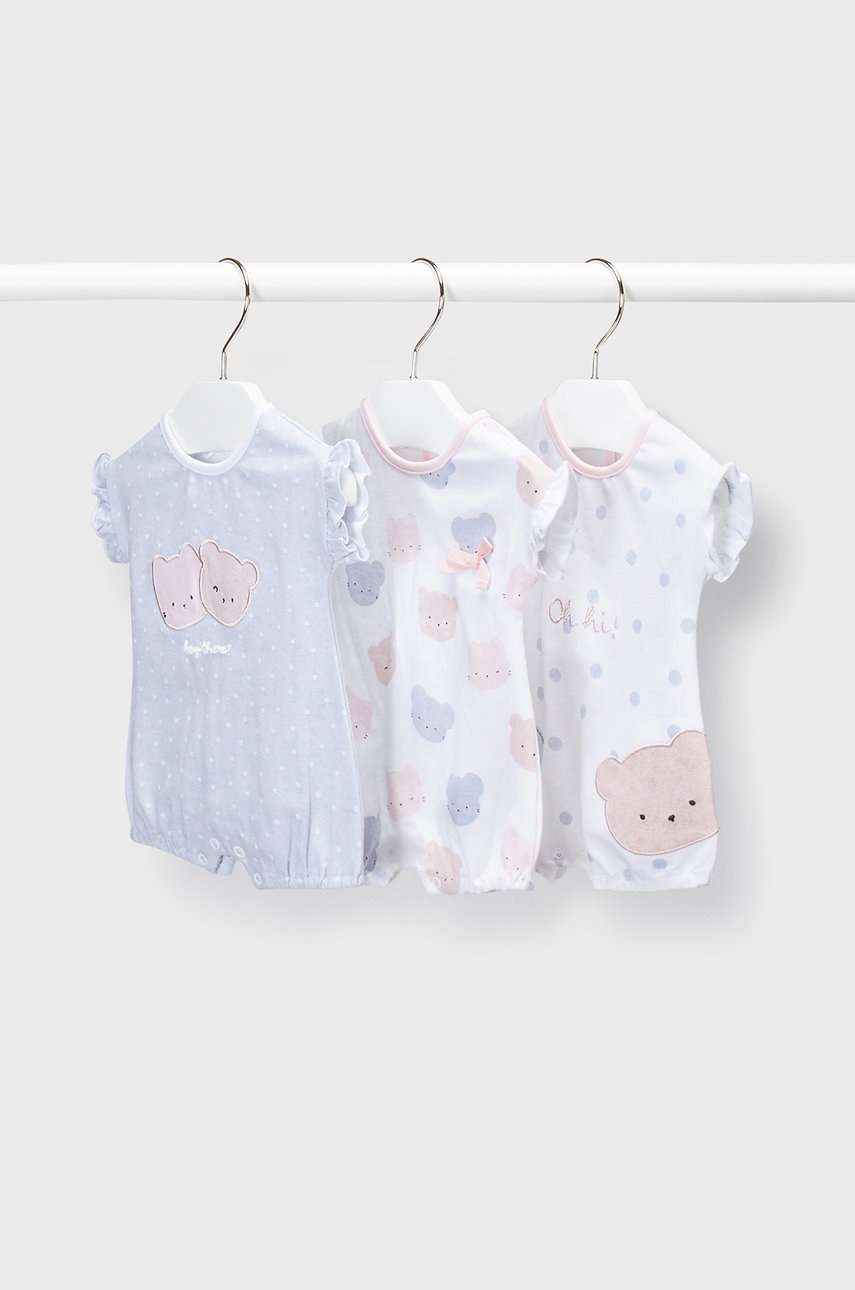 

Бебешко боди Mayoral Newborn (3 чифта) в сиво, Сив